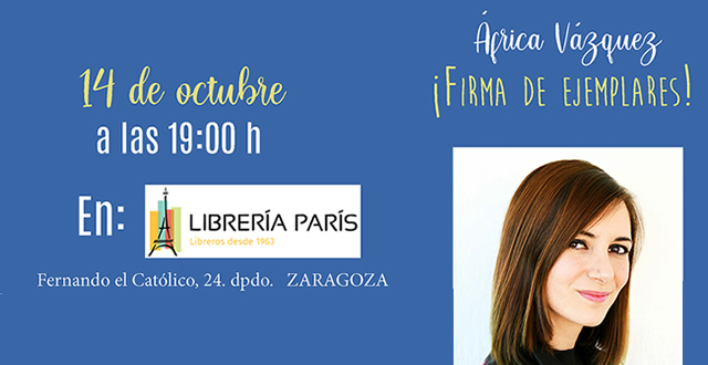 África Vázquez firma libros en librería París